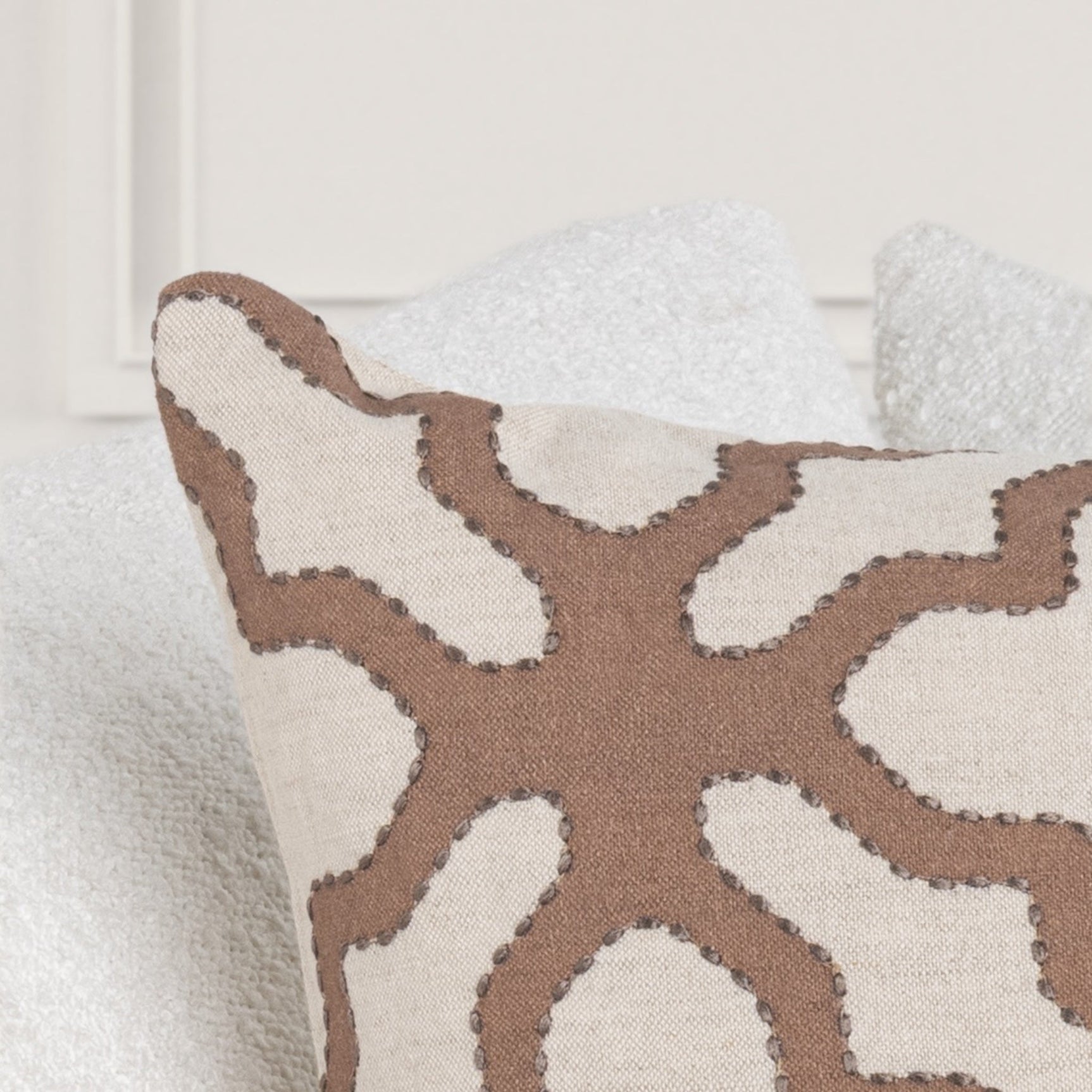 LN Mullan Frothed Brown 22x22 Throw Pillow (Set of 2) - Ornate Home