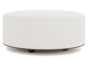 LOLO White/Cream Fabric Cocktail Ottoman - Ornate Home