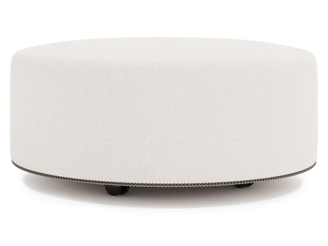 LOLO White/Cream Fabric Cocktail Ottoman - Ornate Home