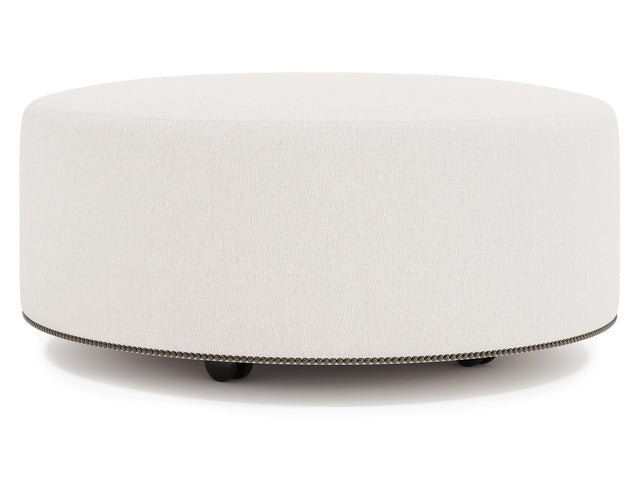 LOLO White/Cream Fabric Cocktail Ottoman - Ornate Home