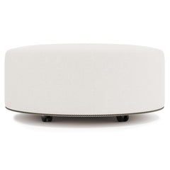 LOLO White/Cream Fabric Cocktail Ottoman - Ornate Home