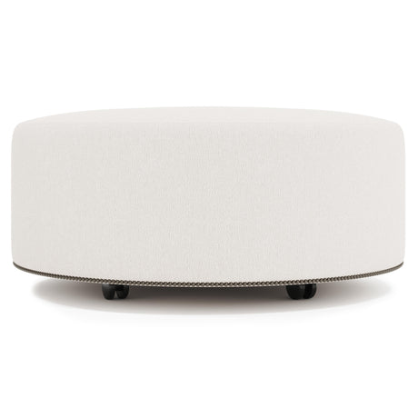 LOLO White/Cream Fabric Cocktail Ottoman - Ornate Home