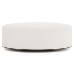 LOLO White/Cream Fabric Cocktail Ottoman - Ornate Home
