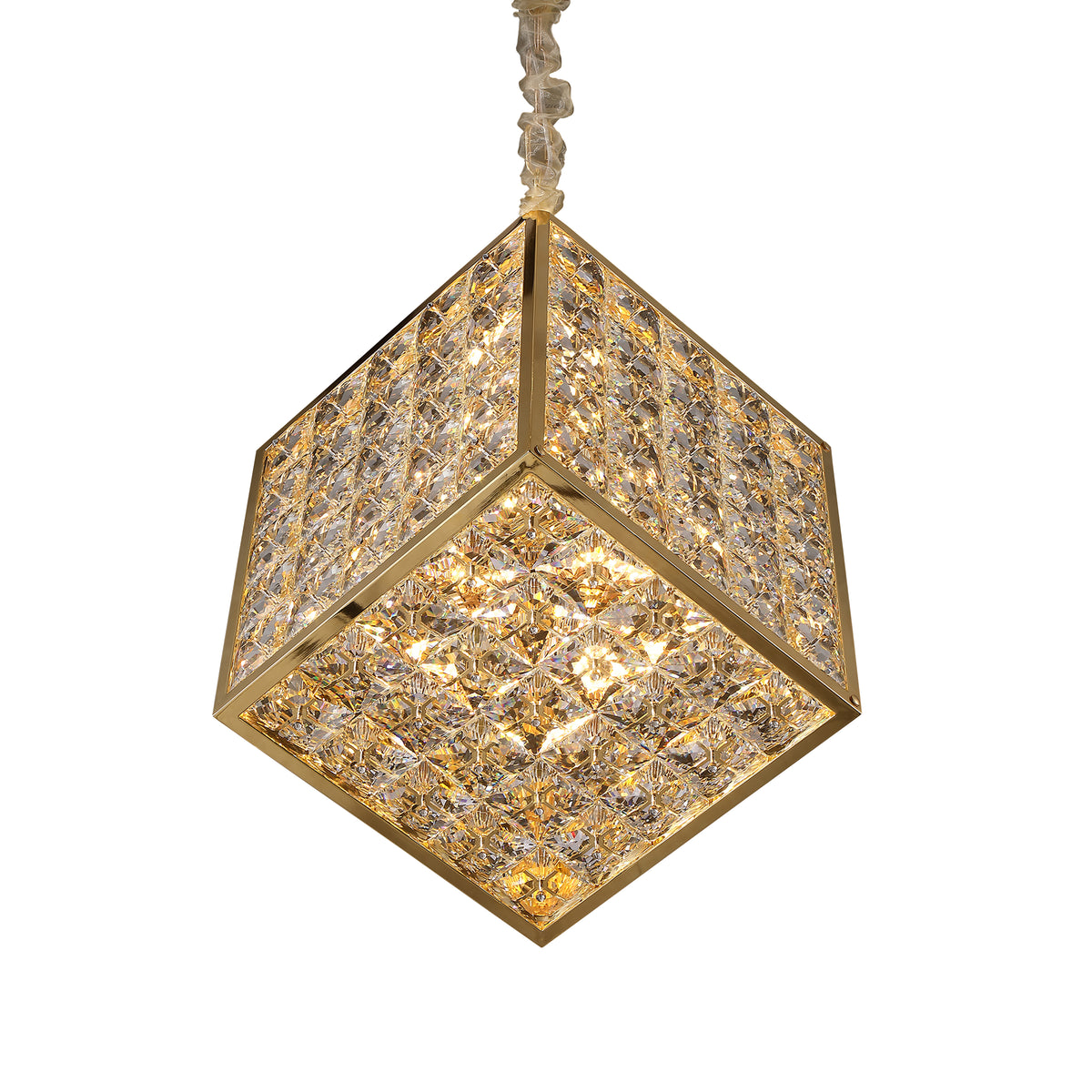 Cubes Gold Modern Crystal Chandelier