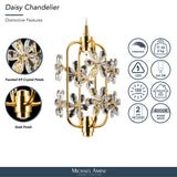 Daisy Gold 20" Crystal LED Chandelier