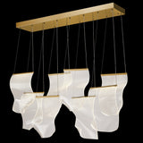 Sheer Waves Gold 8-Light Modern LED Chandelier
