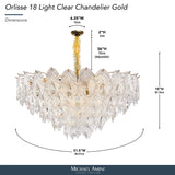 Orlisse Gold 18-Light Acrylic Chandelier
