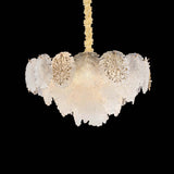 Almara Frost/Gold 9-Light Frosted Glass Chandelier