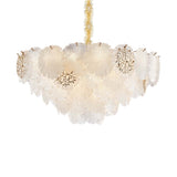 Almara Frost/Gold 18-Light Frosted Glass Chandelier