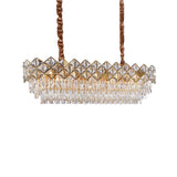 Regalia Gold 16-Light Rectangular Crystal Chandelier