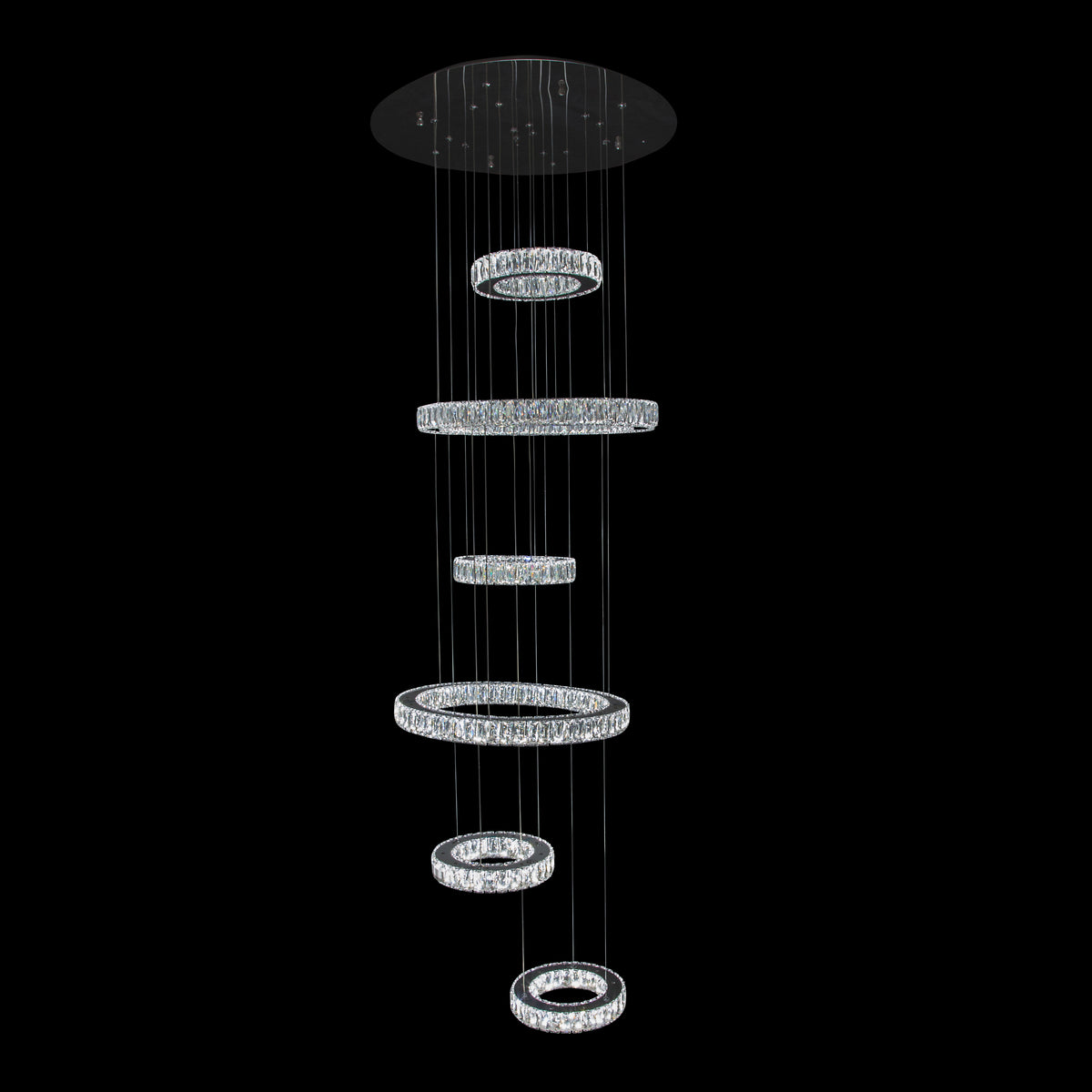 Galaxy Chrome Modern 49" Crystal Chandelier