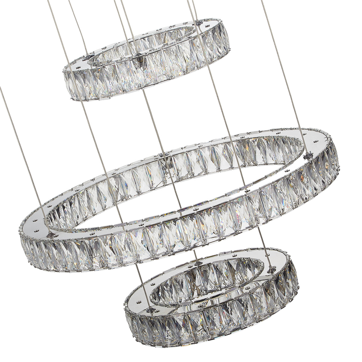 Galaxy Chrome Modern 49" Crystal Chandelier