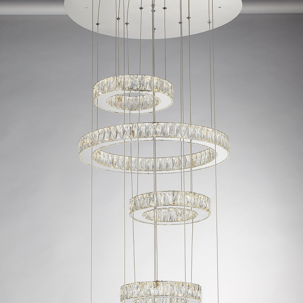 Galaxy Chrome Modern 49" Crystal Chandelier