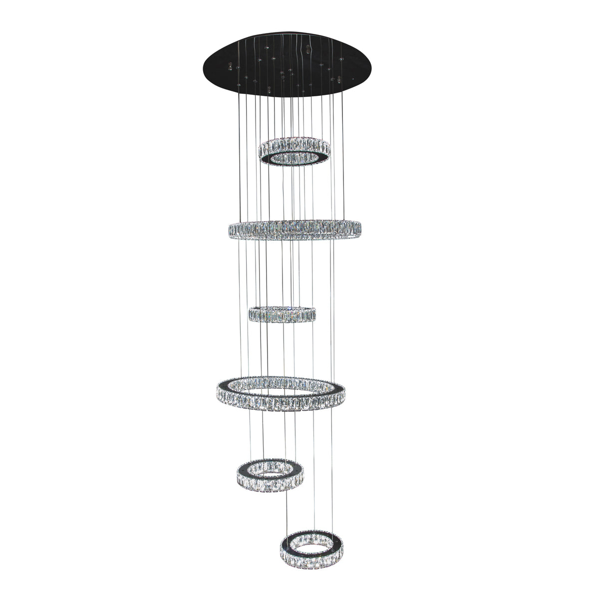 Galaxy Chrome Modern 49" Crystal Chandelier