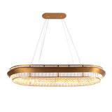 Base Camp Gold Oval Crystal LED Chandelier