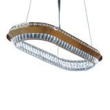 Base Camp Gold Oval Crystal LED Chandelier