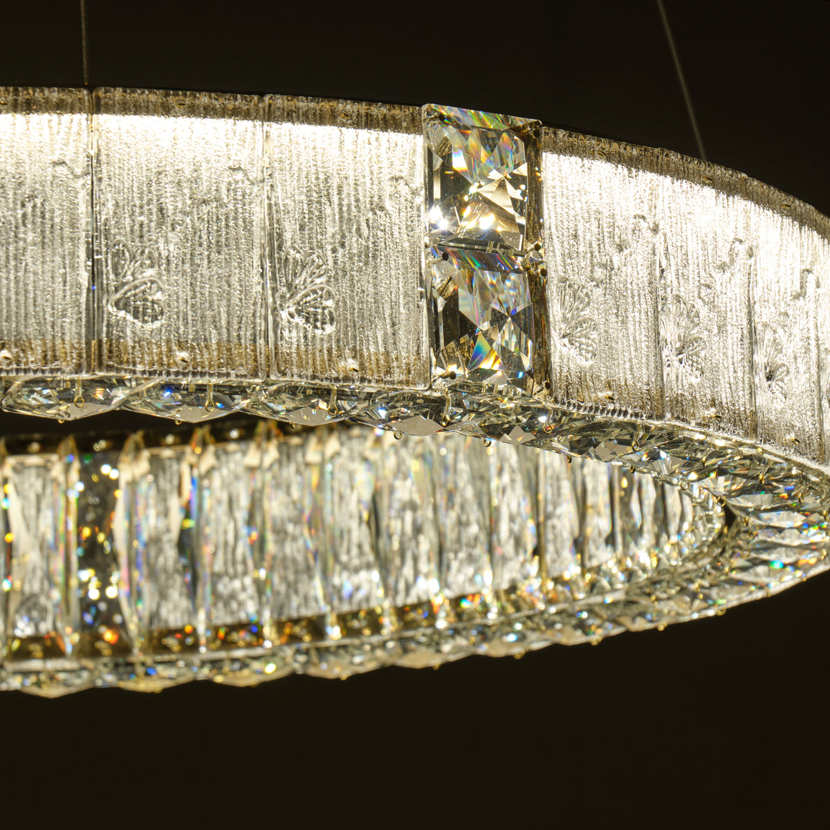 Mina Clear 31" Round Crystal LED Chandelier