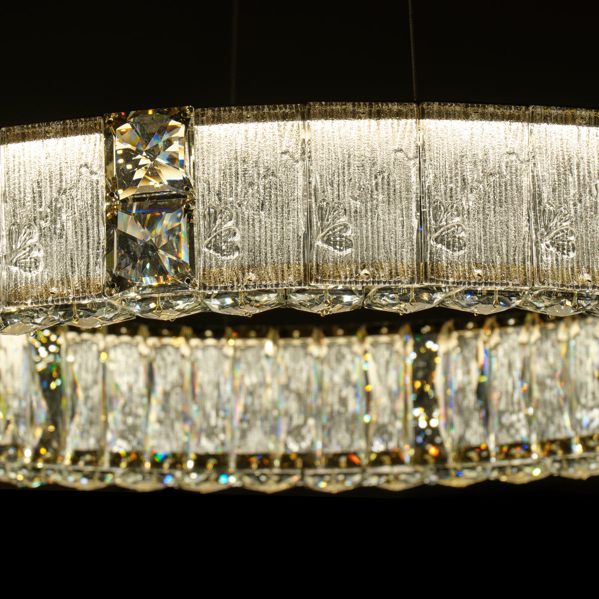 Mina Clear 31" Round Crystal LED Chandelier