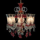 Winter Palace Ruby Red 8-Light Traditional Crystal Chandelier