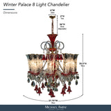 Winter Palace Ruby Red 8-Light Traditional Crystal Chandelier