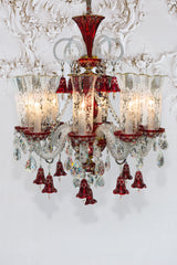 Winter Palace Ruby Red 8-Light Traditional Crystal Chandelier