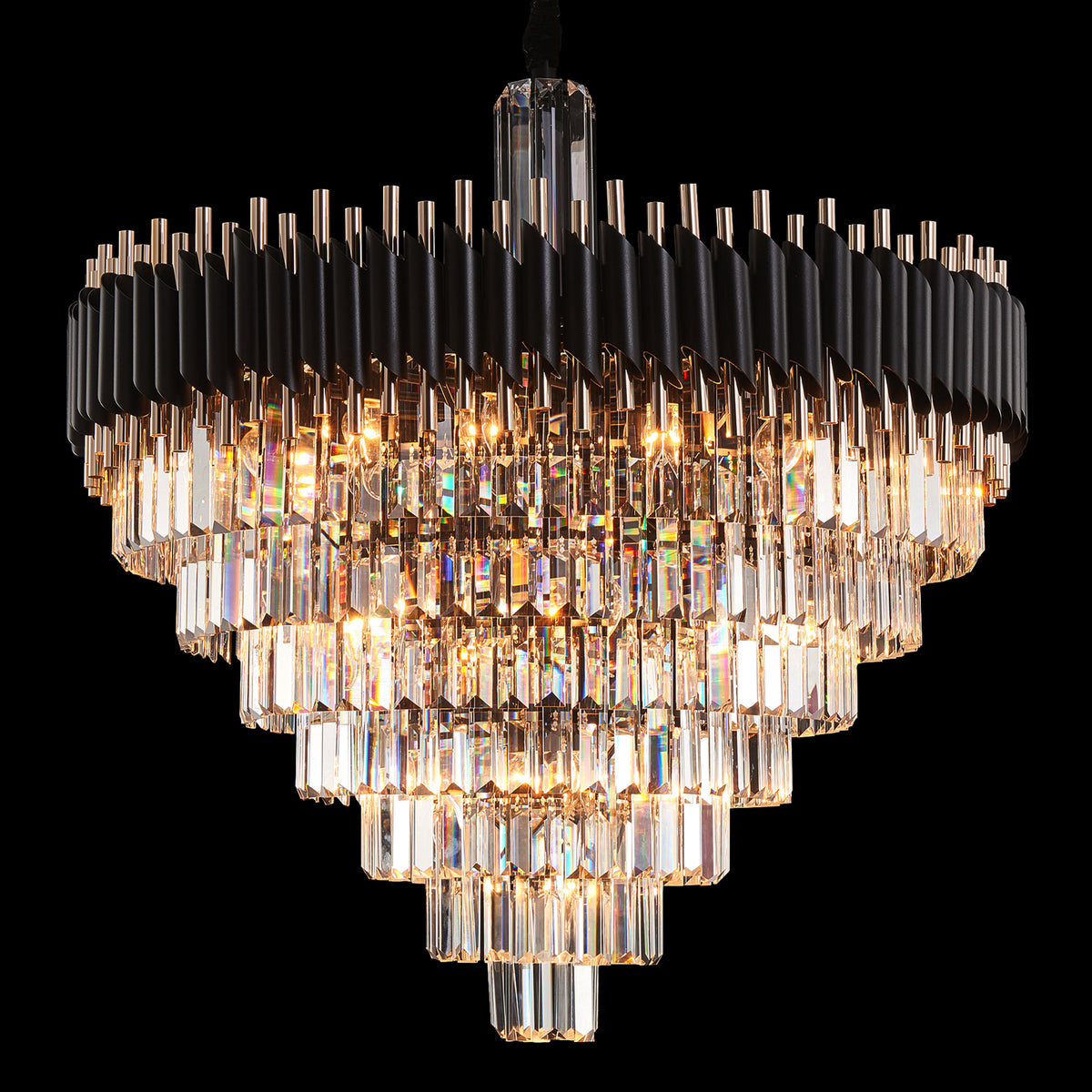 Symphony Black Round 37-Light Crystal Chandelier