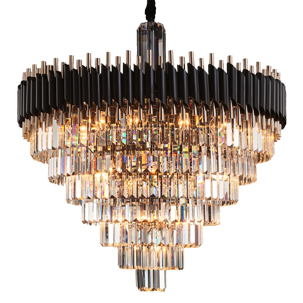 Symphony Black Round 37-Light Crystal Chandelier