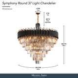 Symphony Black Round 37-Light Crystal Chandelier