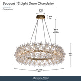 Bouquet Gold Round 32" Crystal Chandelier