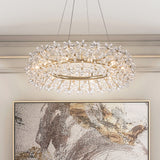 Bouquet Gold Round 32" Crystal Chandelier