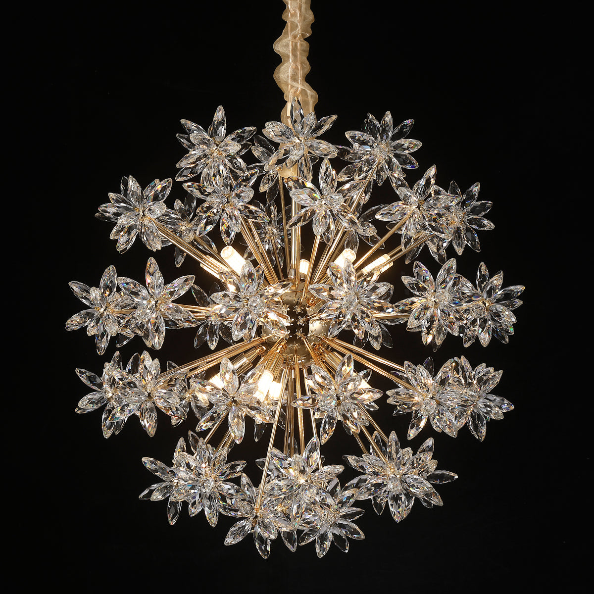 Bouquet Gold 10-Light Round Crystal Chandelier