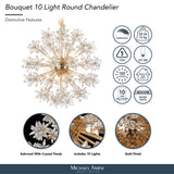 Bouquet Gold 10-Light Round Crystal Chandelier
