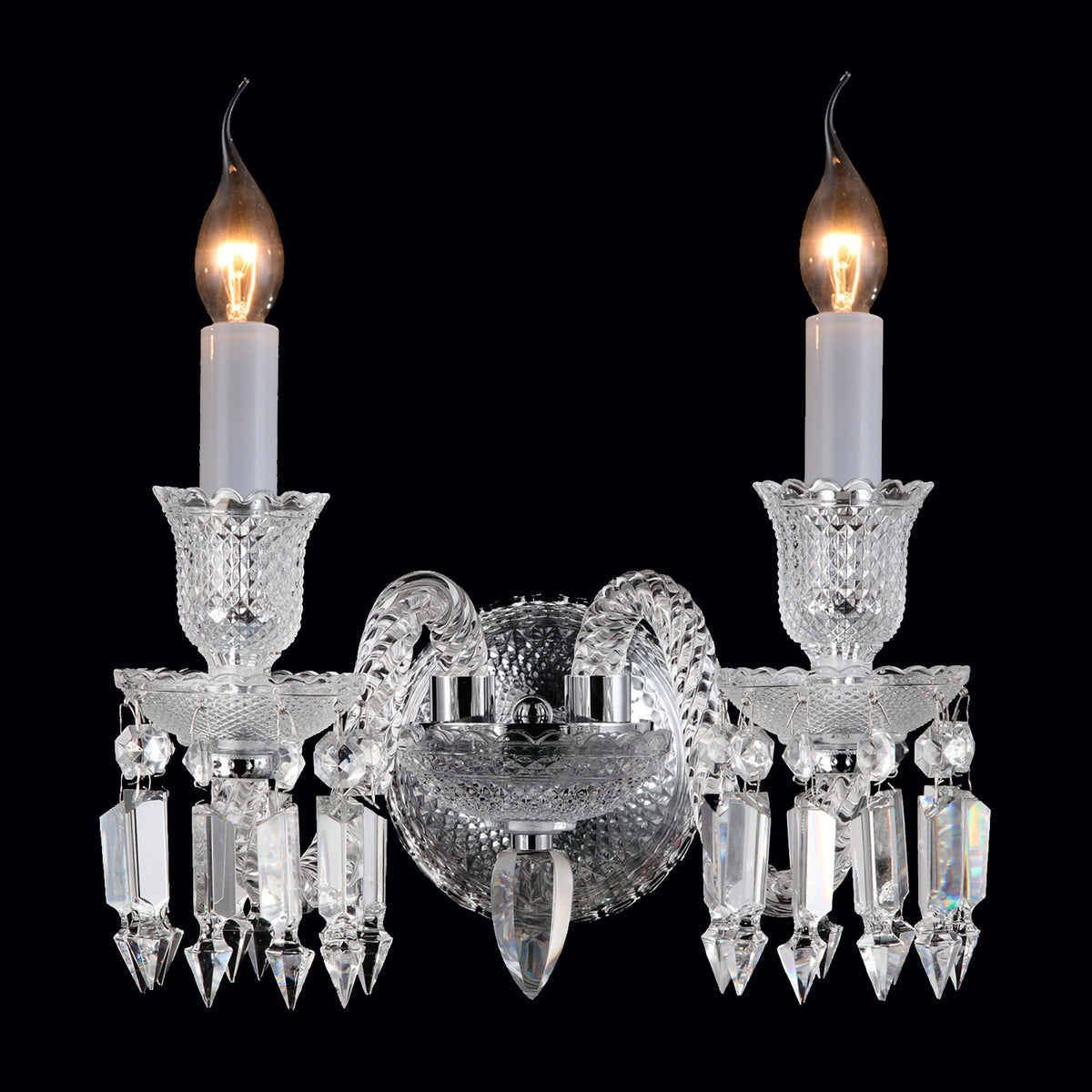 Treviso Clear 2-Light Traditional Crystal Wall Sconce