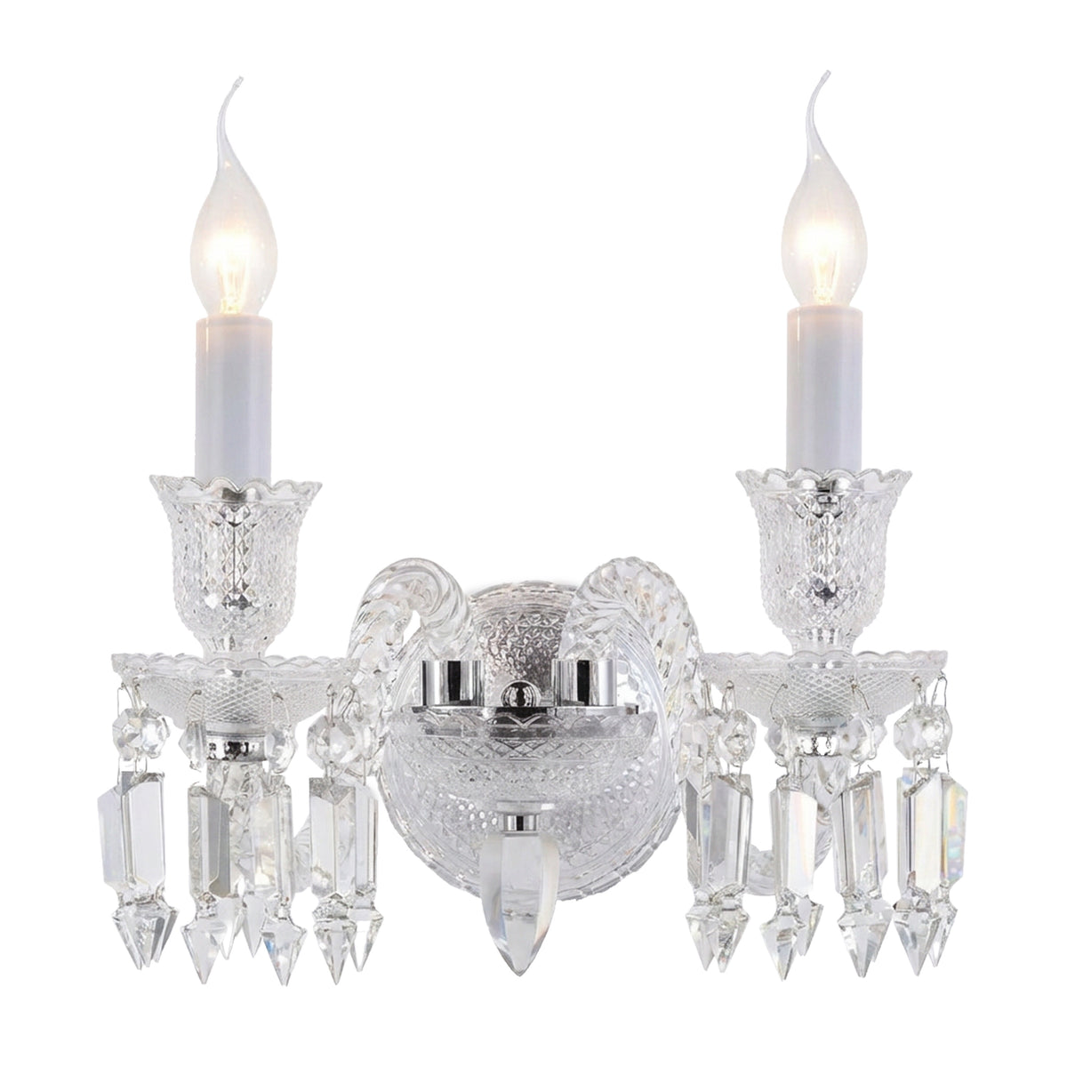 Treviso Clear 2-Light Traditional Crystal Wall Sconce