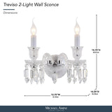 Treviso Clear 2-Light Traditional Crystal Wall Sconce