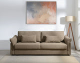 Turpin Brown Sofa w/ Queen-Size Sleeper, 2 Pillows & Storage