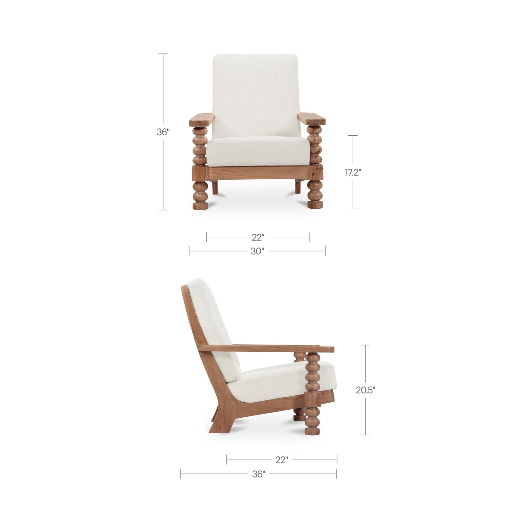 Ingrid Off White Accent Chair