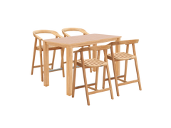 La Costa 5-Piece Teak Outdoor Counter Height Dining Set - Ornate Home