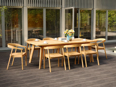 La Costa 9-Piece Rectangular Teak Outdoor Dining Set with Barrel Back Armchairs - Ornate Home