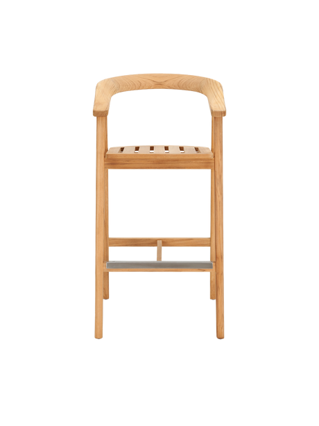 La Costa Teak Outdoor Barrel Back Bar Armchair - Ornate Home