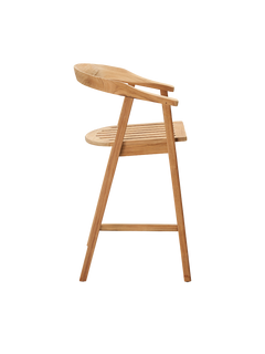 La Costa Teak Outdoor Barrel Back Bar Armchair - Ornate Home