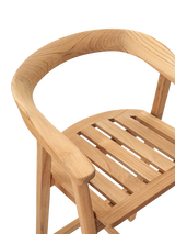 La Costa Teak Outdoor Barrel Back Bar Armchair - Ornate Home