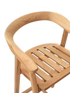 La Costa Teak Outdoor Barrel Back Bar Armchair - Ornate Home