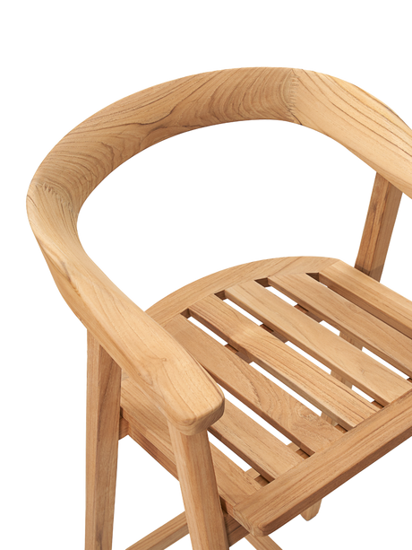 La Costa Teak Outdoor Barrel Back Bar Armchair - Ornate Home