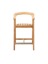 La Costa Teak Outdoor Barrel Back Counter Height Armchair - Ornate Home