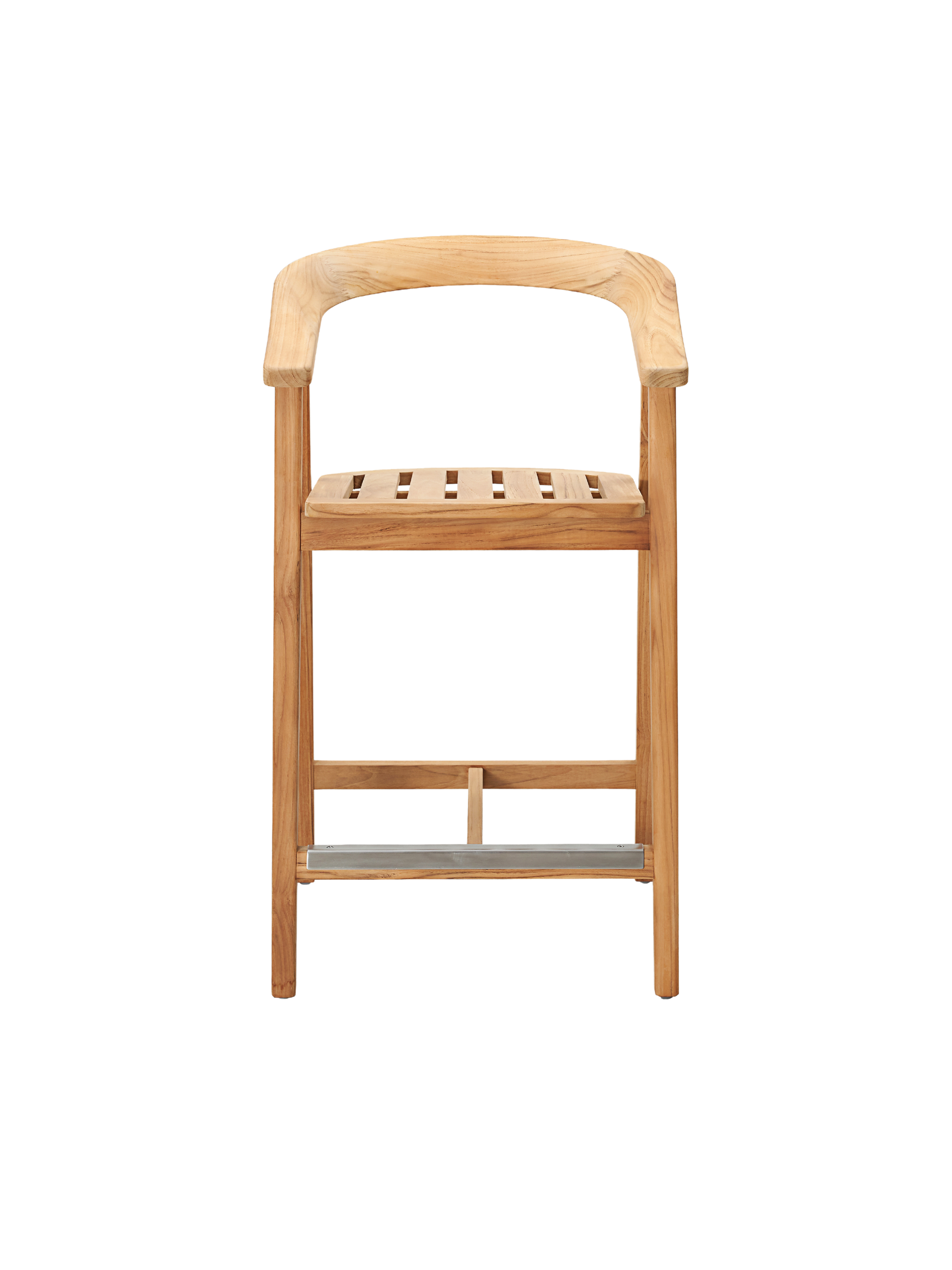 La Costa Teak Outdoor Barrel Back Counter Height Armchair - Ornate Home