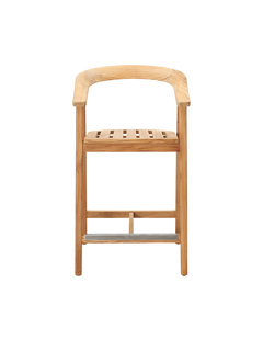 La Costa Teak Outdoor Barrel Back Counter Height Armchair - Ornate Home
