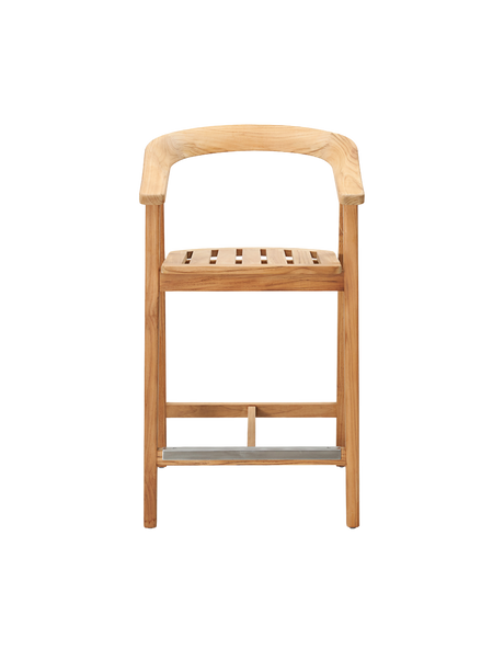 La Costa Teak Outdoor Barrel Back Counter Height Armchair - Ornate Home