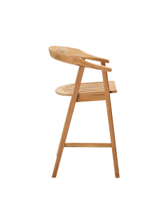 La Costa Teak Outdoor Barrel Back Counter Height Armchair - Ornate Home