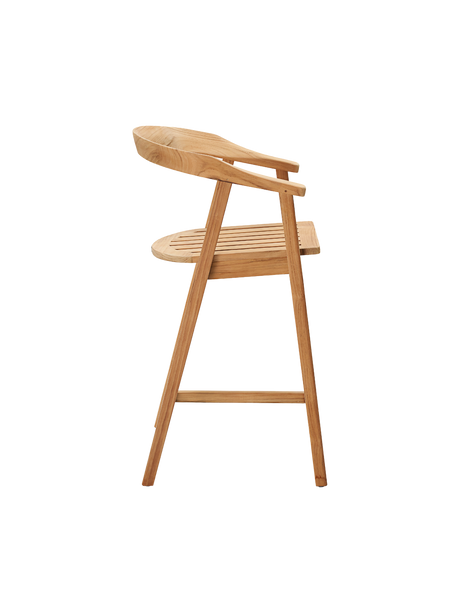 La Costa Teak Outdoor Barrel Back Counter Height Armchair - Ornate Home